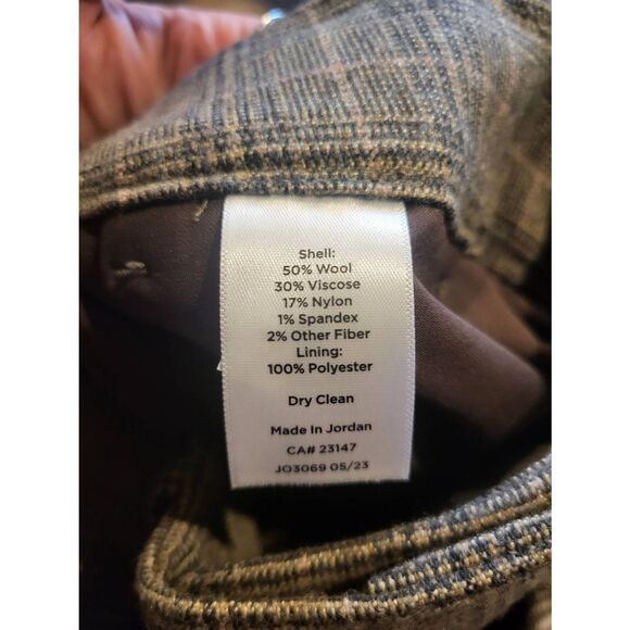 NWT Talbots Pants Women's 12 Brown Plaid Luxe Italian Wool Slim Ankle - Picture 7 of 9